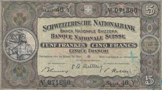 Schweiz 5 Franken 1949